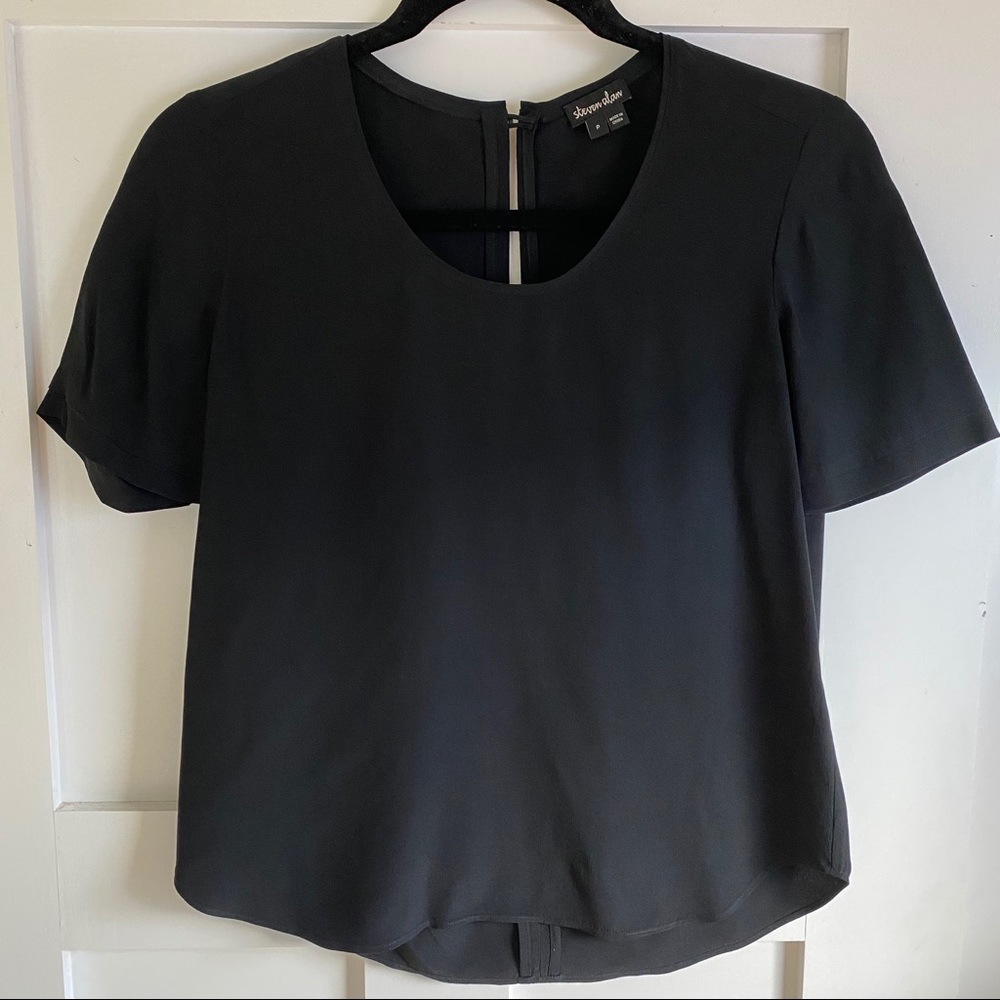 Steven Alan Black Silk Blouse